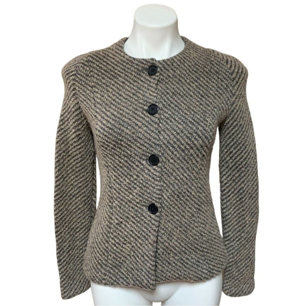 Amina Rubinacci Cashmere Cardigan Jacket Gray Size 42 / Small